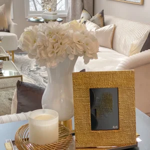 Inspire Me! Home Decor Textured Gold Metal Photo Frame