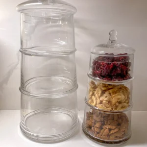 Inspire Me! Home Decor Three Section Clear Apothecary Jars With Lid (2 Sizes) KITCHEN