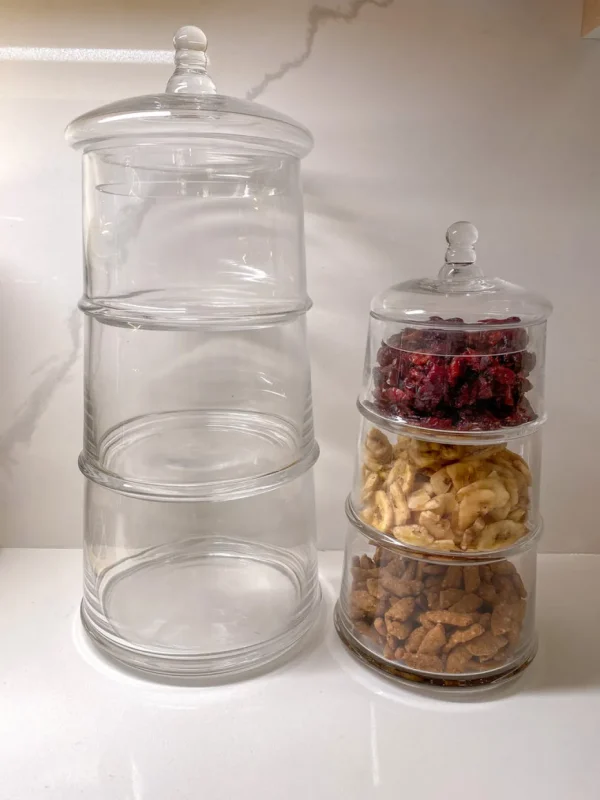 Inspire Me! Home Decor Three Section Clear Apothecary Jars With Lid (2 Sizes) KITCHEN