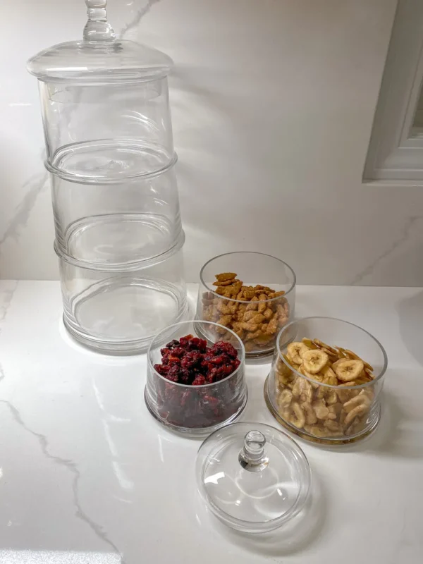 Inspire Me! Home Decor Three Section Clear Apothecary Jars With Lid (2 Sizes) KITCHEN