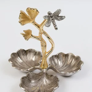 Inspire Me! Home Decor Two-Tone Dragonfly Serving Bowl Gold