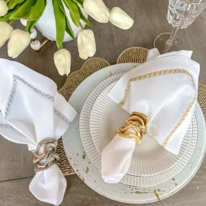 Inspire Me! Home Decor Wavy Stacked Napkin Ring (2 Colors) Gold