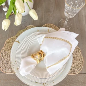 Inspire Me! Home Decor Wavy Stacked Napkin Ring (2 Colors) Gold