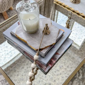 Inspire Me! Home Decor White And Gold Candle Snuffer