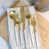 Inspire Me! Home Decor White And Gold Flatware Set