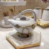 Inspire Me! Home Decor White And Gold Leaf Ornate Tea Pot