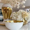 Inspire Me! Home Decor White And Gold Salad Bowl