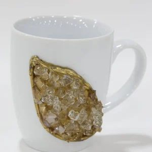 Inspire Me! Home Decor White Mug W/ Resin Geode Design KITCHEN