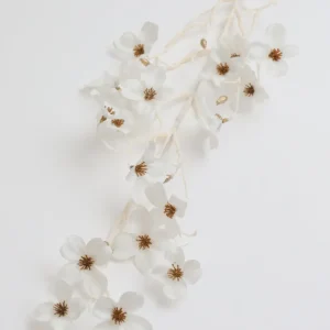 Inspire Me! Home Decor White And Gold Dogwood Flower Stem