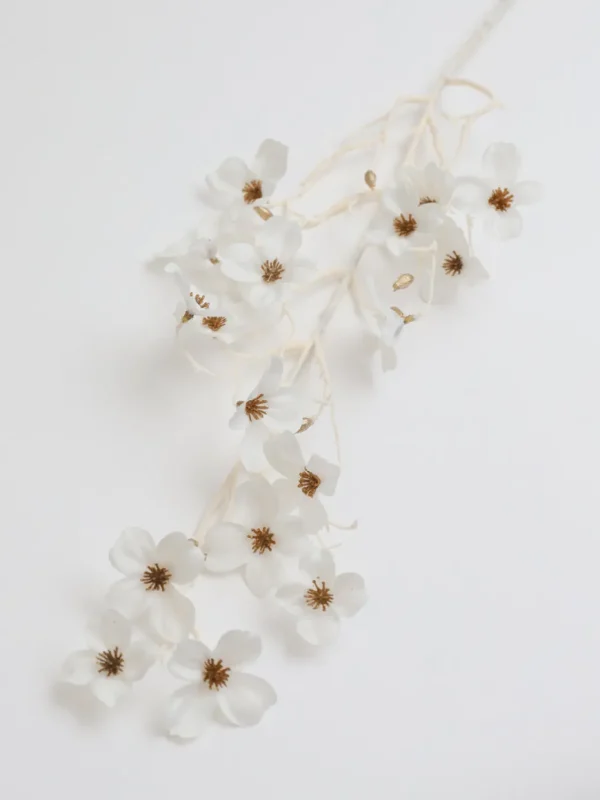 Inspire Me! Home Decor White And Gold Dogwood Flower Stem