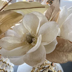 Inspire Me! Home Decor White Sparkle Magnolia Stem