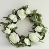 Inspire Me! Home Decor White Rose And Eucalyptus Wreath