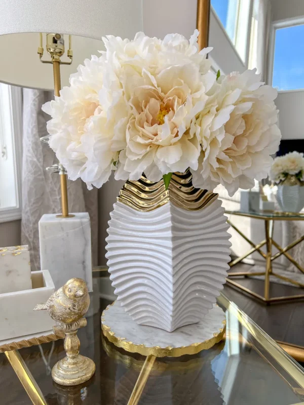 Inspire Me! Home Decor White And Gold Two Tone Vase