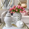 Inspire Me! Home Decor White Beaded Ginger Jar