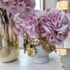 Inspire Me! Home Decor White Ceramic Vase With Stunning Gold Cascading Floral Detail