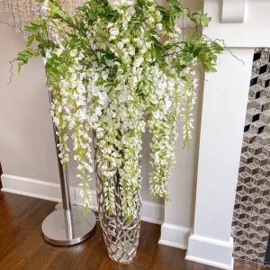 Inspire Me! Home Decor White Japanese Wisteria Stem