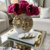 Inspire Me! Home Decor White Vase With Gold Floral Design