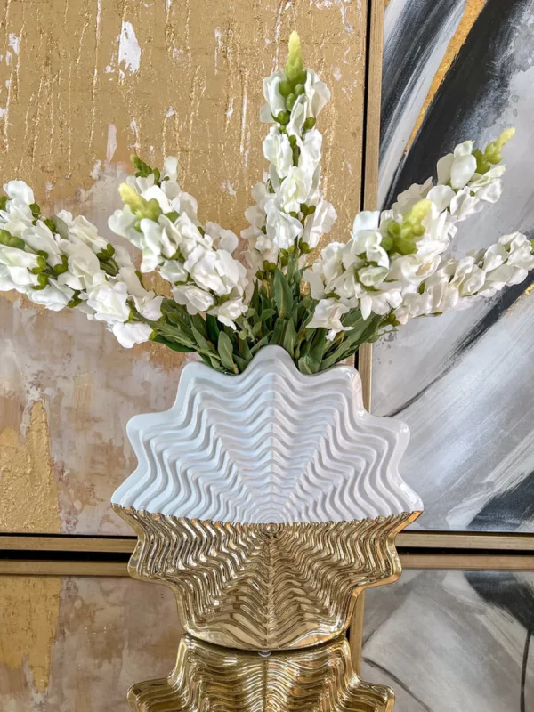 Inspire Me! Home Decor White And Gold Star Dimensional Vase