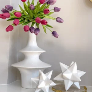 Inspire Me! Home Decor White 12 Point Star Sculptures (2 Sizes)