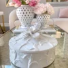 Inspire Me! Home Decor White Floral Ceramic Covered Box