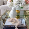 Inspire Me! Home Decor White Hammered Bird With Gold Accents