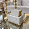 Inspire Me! Home Decor White Marble Decorative Box