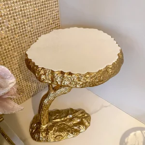 Inspire Me! Home Decor White Enameled Gold Tree Branch Cake Stand