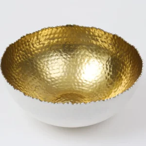 Inspire Me! Home Decor White And Gold Salad Bowl