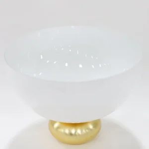 Inspire Me! Home Decor White Glass Bowl With Gold Round Base