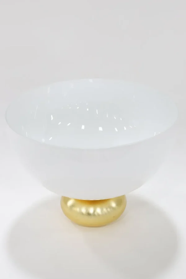 Inspire Me! Home Decor White Glass Bowl With Gold Round Base