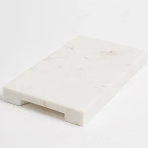 Inspire Me! Home Decor White Marble Rectangular Board With Grooved Handles