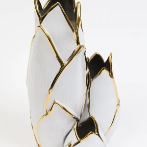 Inspire Me! Home Decor White & Gold Cluster Vase