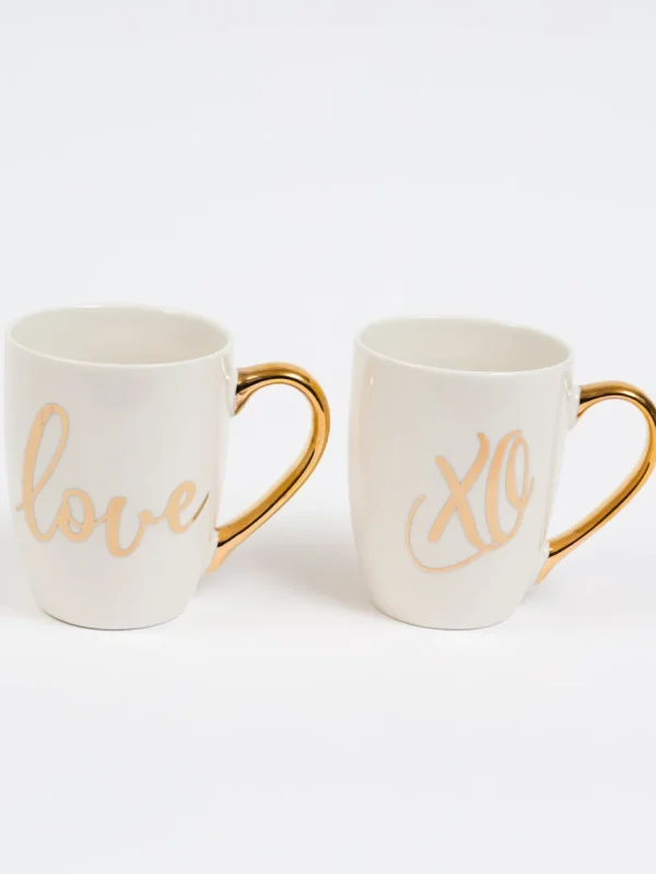 Inspire Me! Home Decor White Mug With Gold Handle (2 Styles)