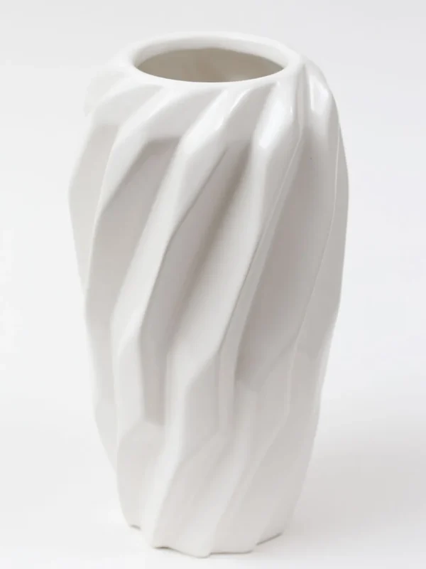 Inspire Me! Home Decor White Wavy Design Vase ” From Pops Of Color Home Collection”