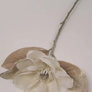 Inspire Me! Home Decor White Sparkle Magnolia Stem