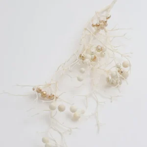 Inspire Me! Home Decor White And Gold Berry Stem