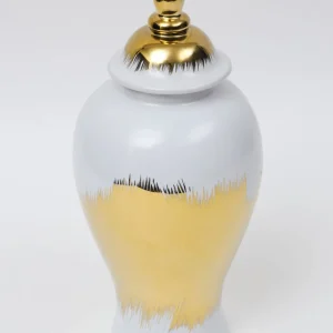 Inspire Me! Home Decor White And Gold Ginger Jar (3 Sizes)