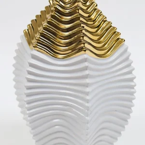 Inspire Me! Home Decor White And Gold Two Tone Vase