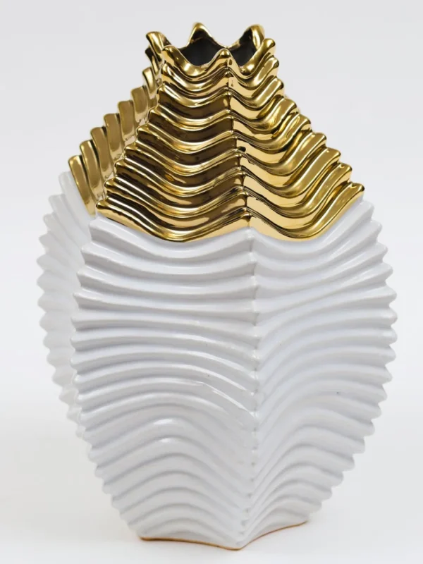 Inspire Me! Home Decor White And Gold Two Tone Vase