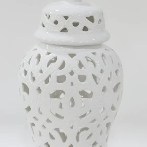 Inspire Me! Home Decor White Beaded Ginger Jar