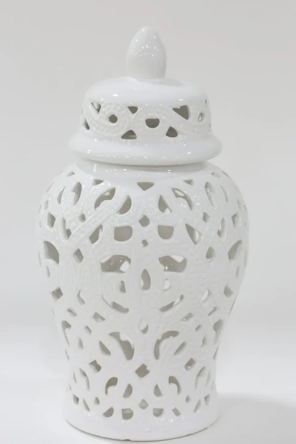 Inspire Me! Home Decor White Beaded Ginger Jar