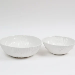 Inspire Me! Home Decor White Ceramic Round Bowl With Detailed Design (2 Sizes)