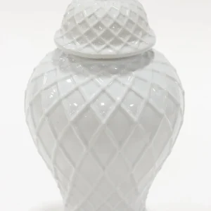 Inspire Me! Home Decor White Lattice Ginger Jar (2 Sizes)