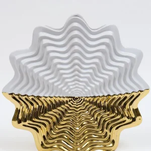 Inspire Me! Home Decor White And Gold Star Dimensional Vase