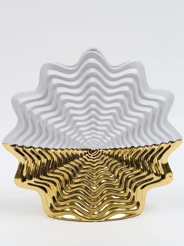 Inspire Me! Home Decor White And Gold Star Dimensional Vase