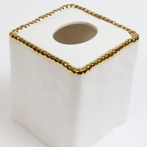 Inspire Me! Home Decor White Beaded Square Tissue Box Cover (2 Colors)