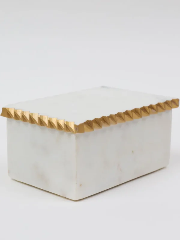 Inspire Me! Home Decor White Marble Decorative Box