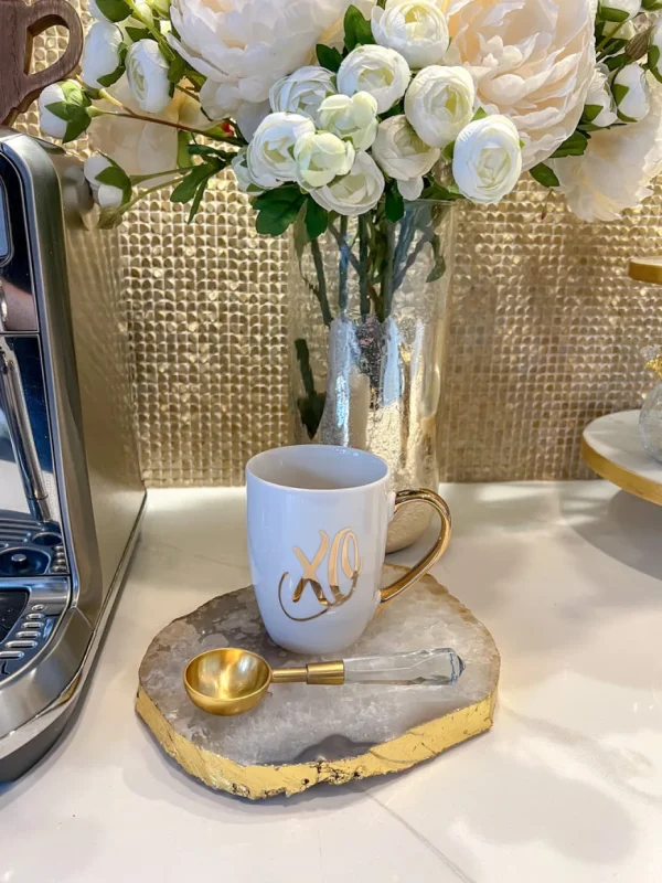 Inspire Me! Home Decor White Mug With Gold Handle (2 Styles)
