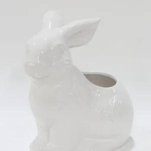 Inspire Me! Home Decor White Indoor/Outdoor Rabbit Planter/Vase SEASONAL