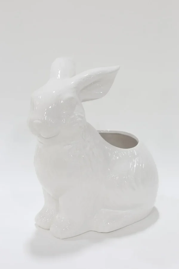 Inspire Me! Home Decor White Indoor/Outdoor Rabbit Planter/Vase SEASONAL